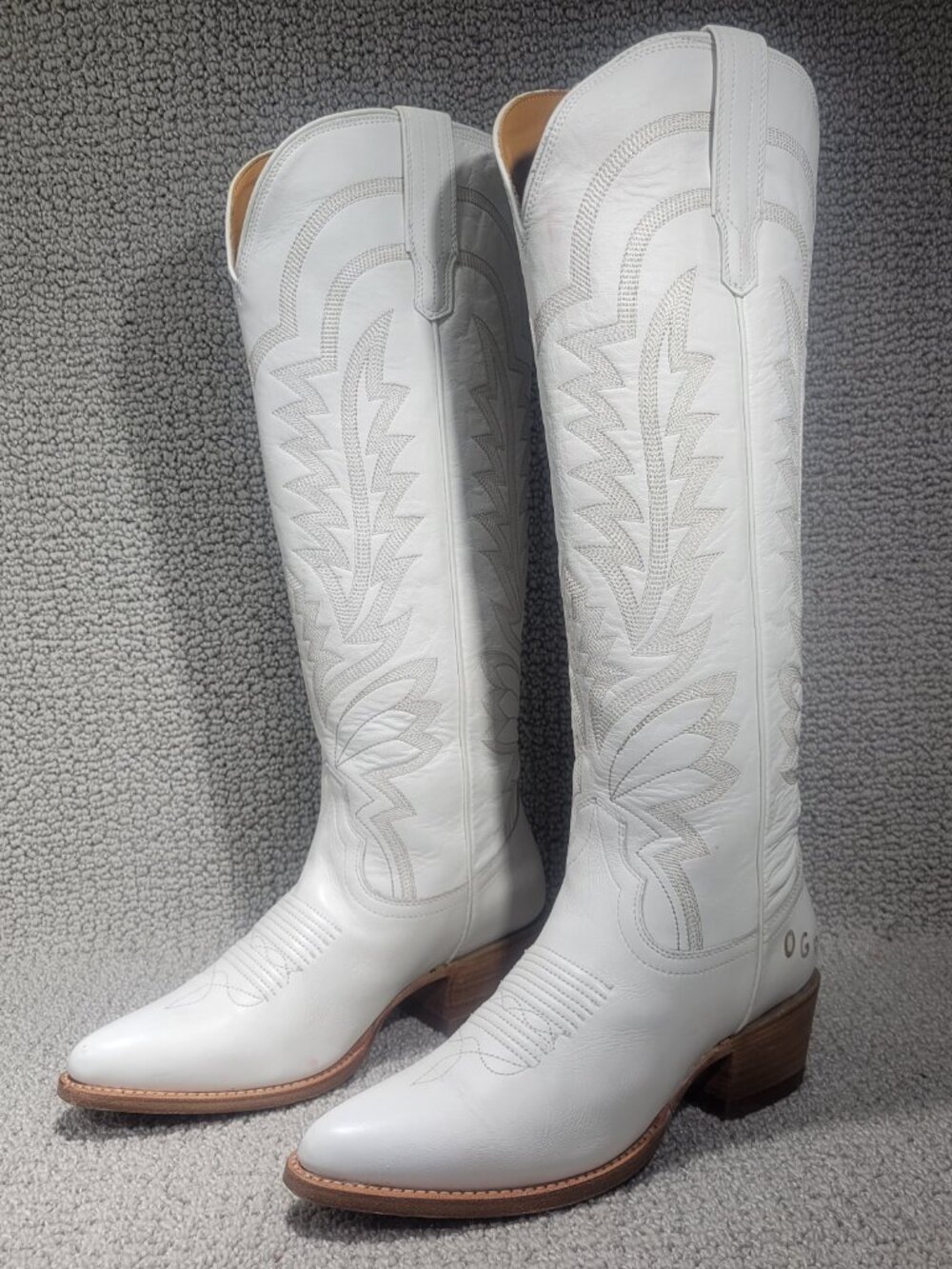Tecovas The Abby Women's US Size 8.5B Snow Cowhide Leather Cowgirl Boots - Picture 6 of 10
